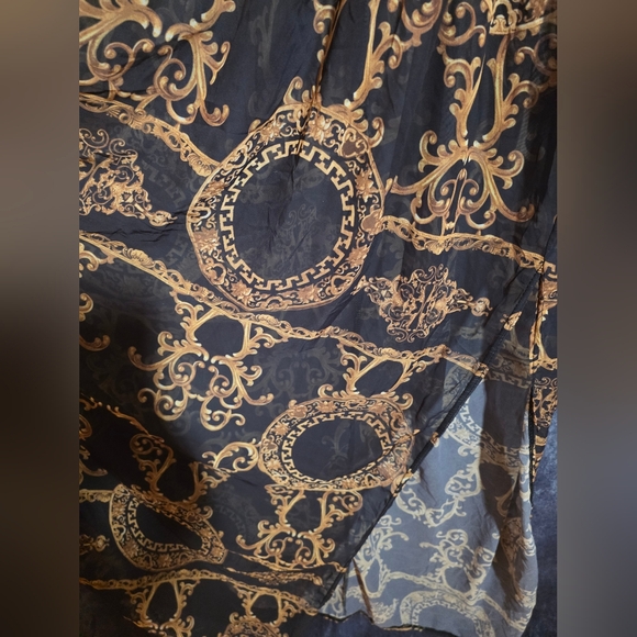 Boohoo Black and Gold Sheer Maxi Swimsuit Cover Up - Picture 6 of 13